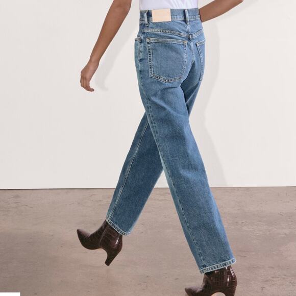 Everlane Women's 90's Way High Straight Leg Jean Size 25 Long Mid Indigo - Picture 7 of 16